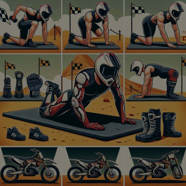 Quels exercices de renforcement musculaire sont conseillés pour les motards pratiquant le motocross ?