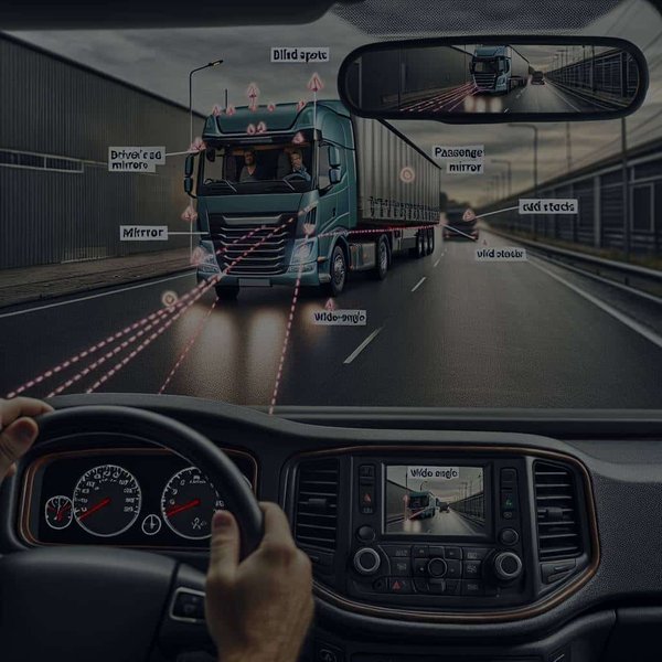 Comment optimiser l'usage des rétroviseurs pour éliminer les angles morts sur un poids lourd?