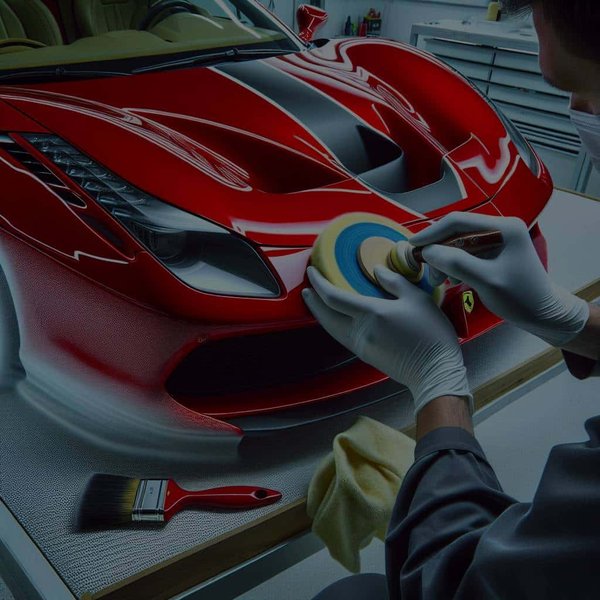 Quelle méthode de polissage est recommandée pour la carrosserie d'une Ferrari 488 Spider ?